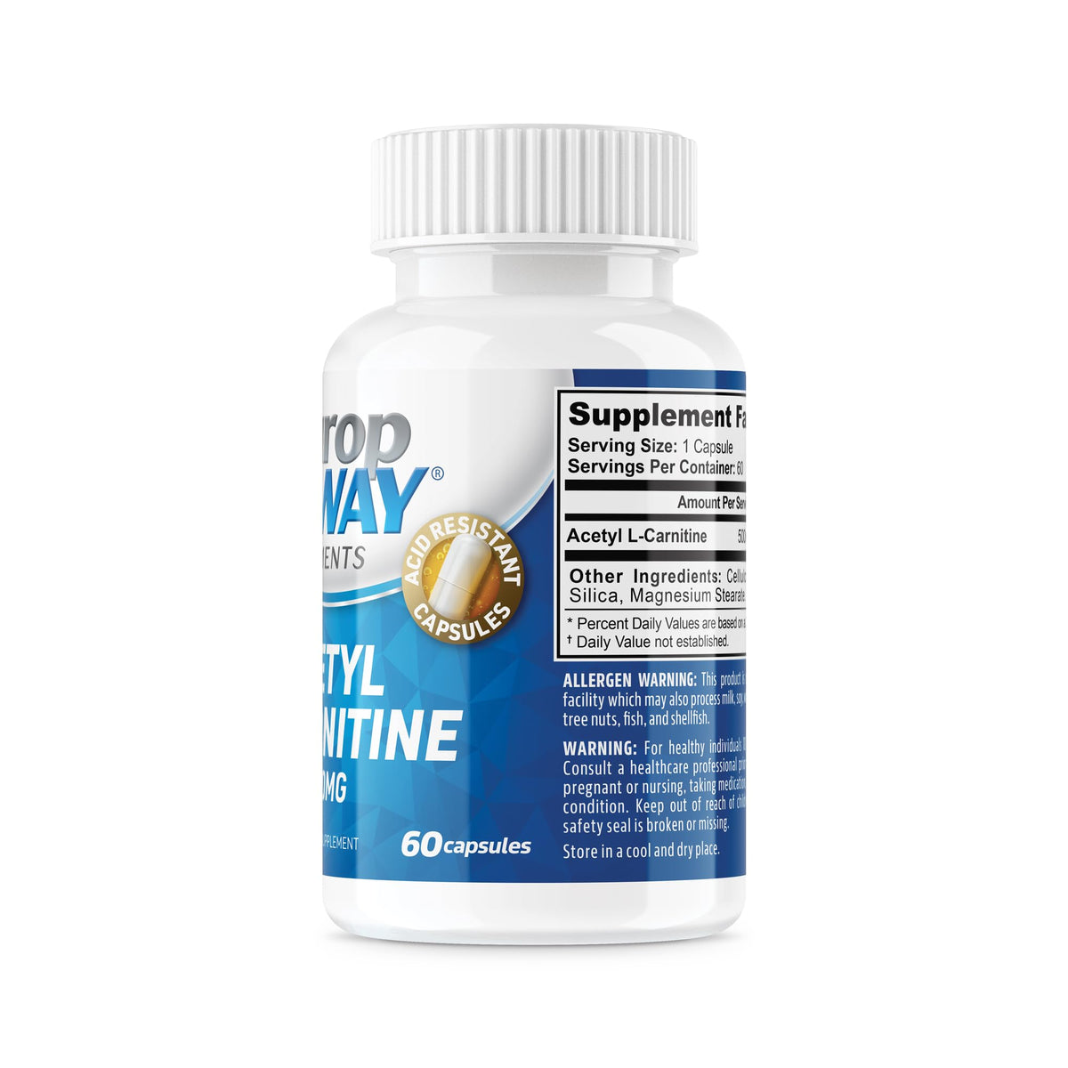 NeuropAWAY Elements Acetyl L-Carnitine 500mg 60ct Acid Resistant Capsules (60 500mg
