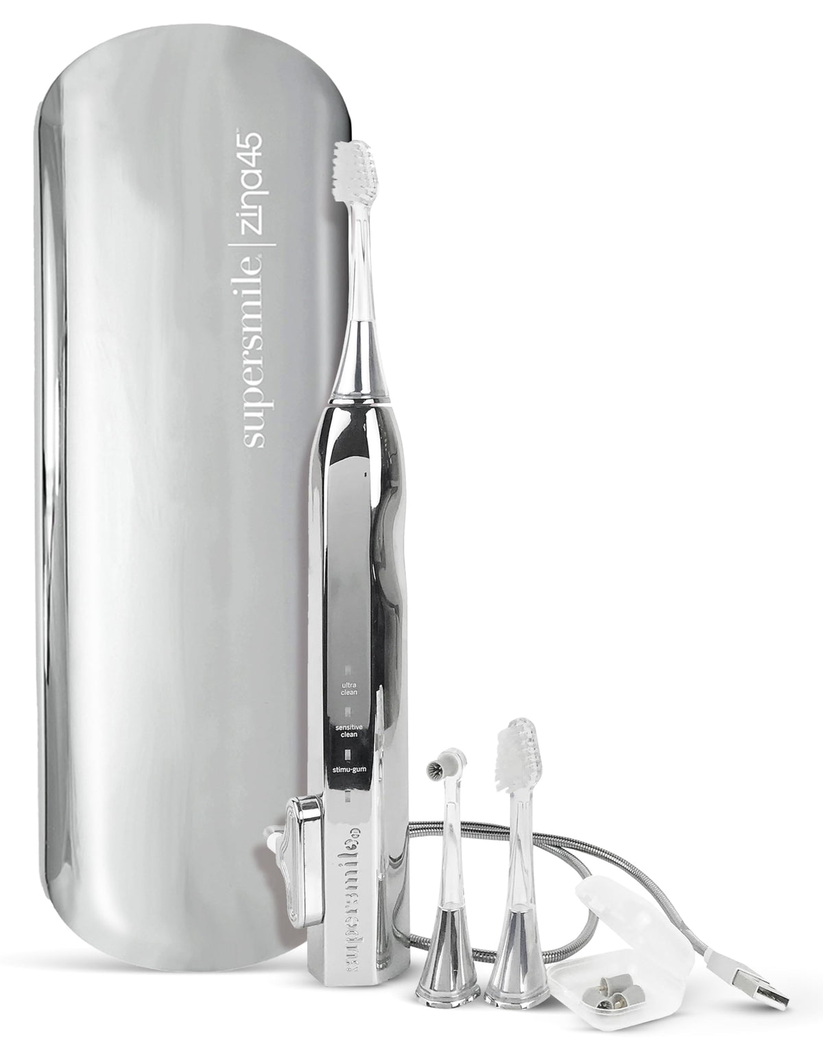 Supersmile Zina45 Deluxe Sonic Pulse Toothbrush, Rose Gold, Rechargeable