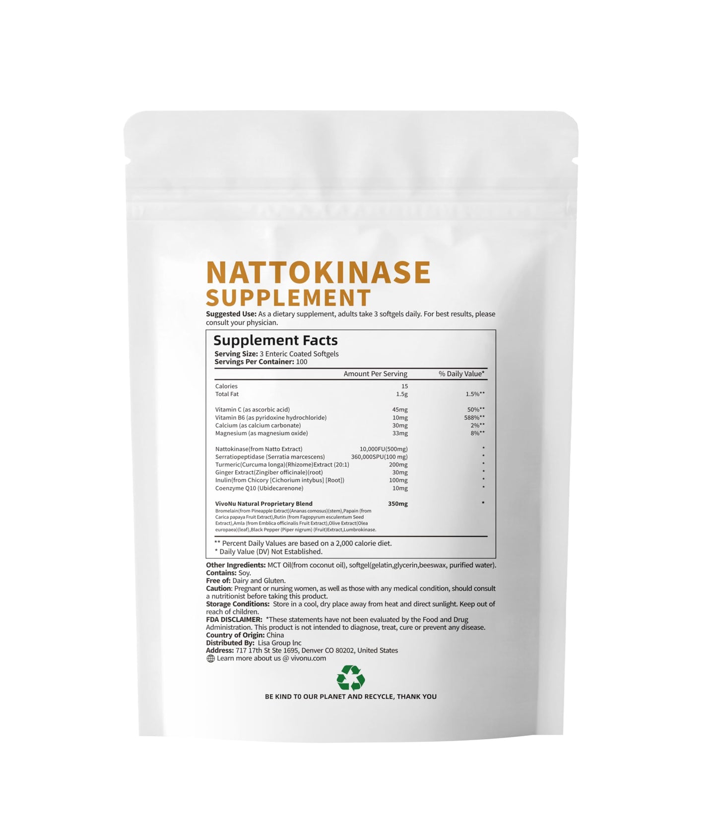 VivoNu Nattokinase 300 Softgels, 500mg(10,000 FU) Per Serving | 17-in-1 Organic Nattokinase Supplement with Serrapeptase*,Lumbrokinase*,CoQ10,AMLA&Turmeric|for Heart* Health|Non-GMO