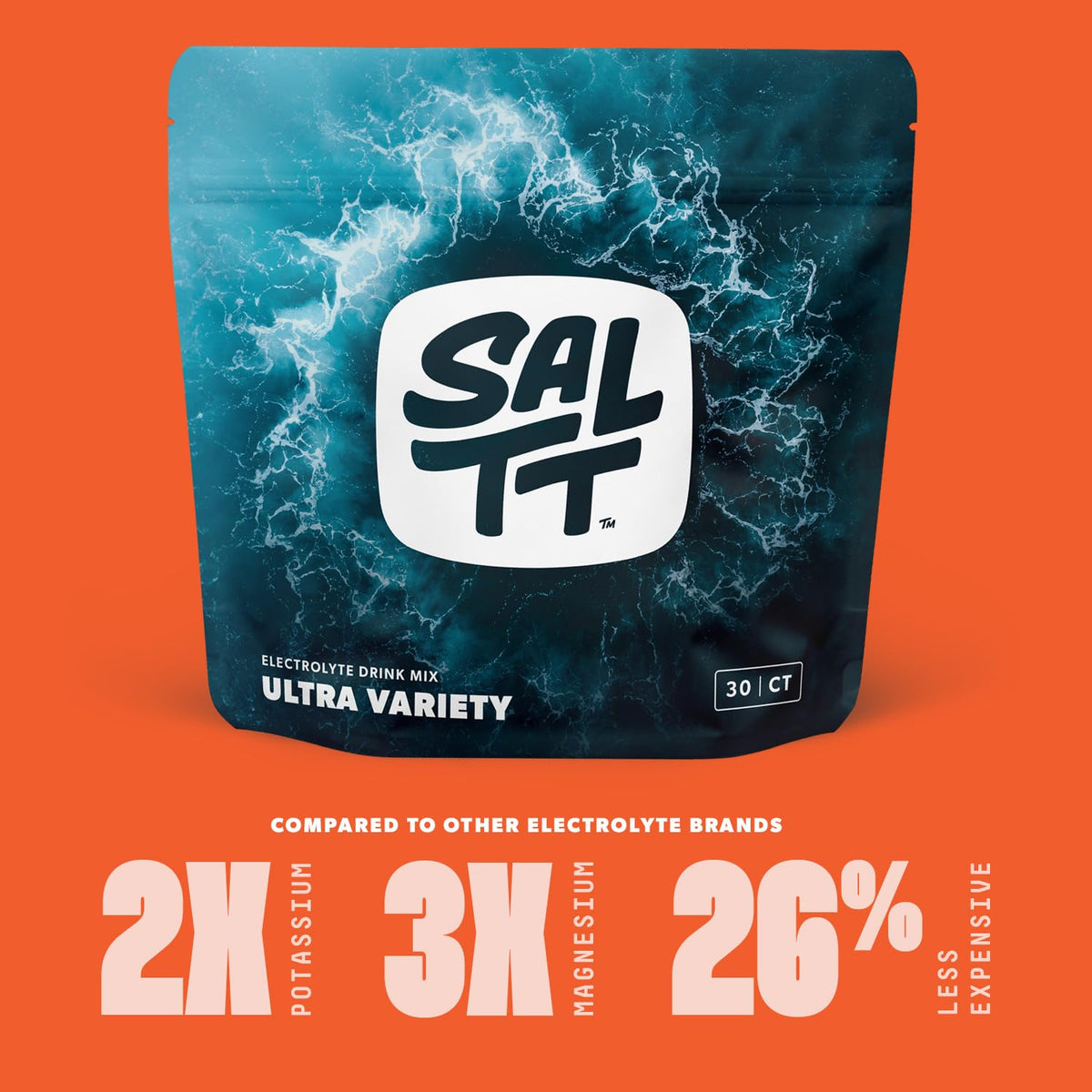 SALTT Electrolyte Packets - Fruit Variety (30 Sticks) - Zero Sugar