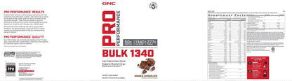 GNC Pro Performance Bulk 1340 - Double Chocolate, Twin Pack, 9 Servings per Bottle