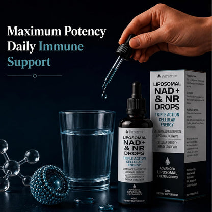 Liposomal NAD+ & NR Drops – 5X Superior Absorption, Cellular Energy & Anti-Aging Longevity Supplement for Men & Women, Liquid Nicotinamide Riboside, 60mL (2 fl oz)
