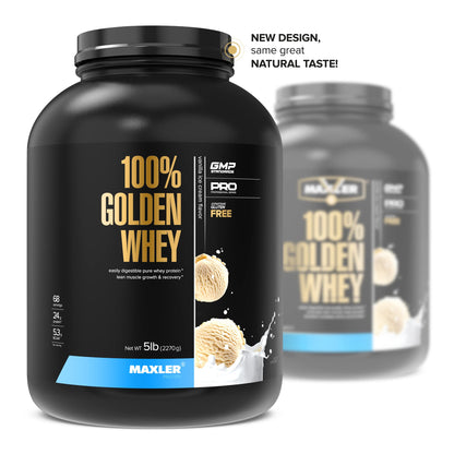 Maxler 100% Golden Whey Protein - 24g of Premium Whey Protein Powder per Serving