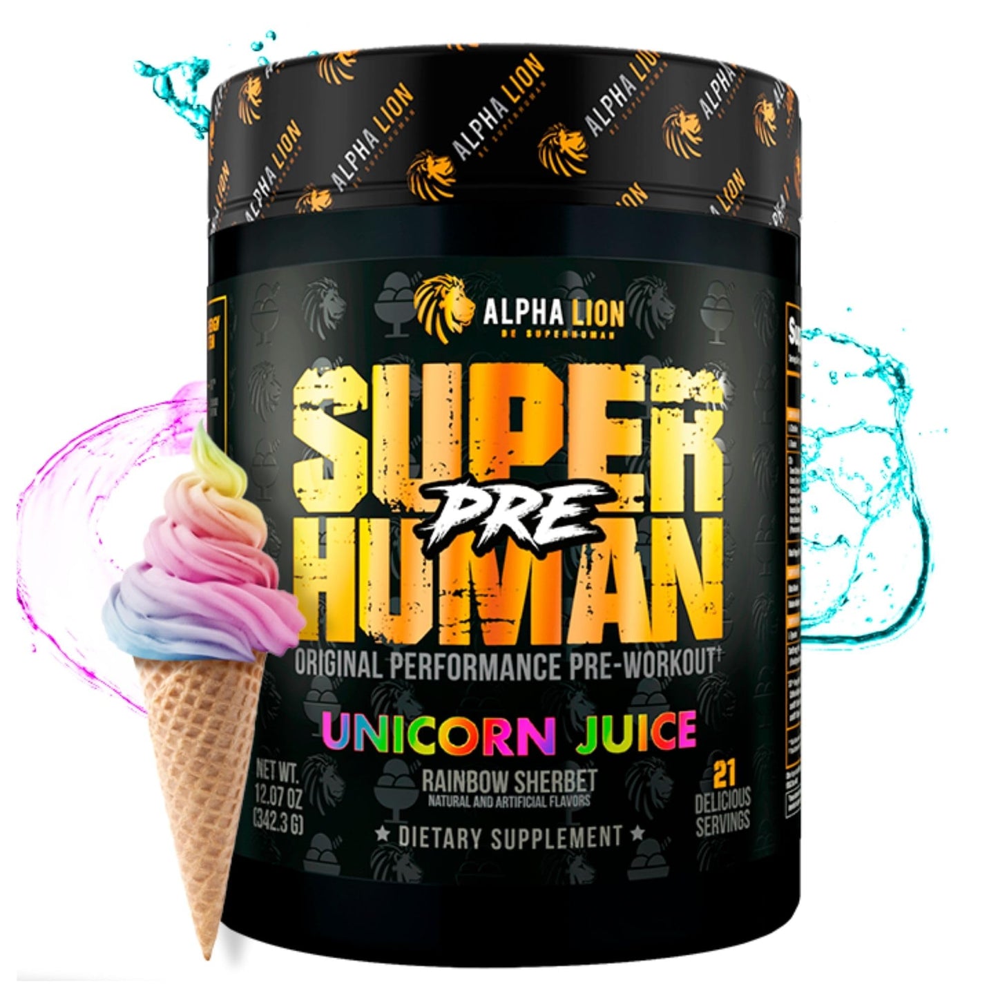 ALPHA LION Superhuman Pre Workout Powder, Beta Alanine, L-Taurine & Tri-Source Caffeine for Sustained Energy & Focus, Nitric Oxide & Citrulline for Pump (21 Servings, Sour Gummy Bear Flavor)