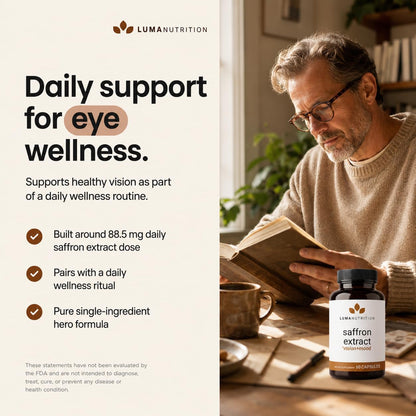 Luma Nutrition Saffron Supplement - Mood and Eye Support - 60 Capsules