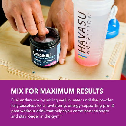 L-Arginine with L-Citrulline Powder, Nitric Oxide Supplement, Mixed Berry | Vegan, Non-GMO Pre and Post Workout Support Powder for Endurance & Recovery, L-Arginine, L-Citrulline, Beet-Root, 30 Servings