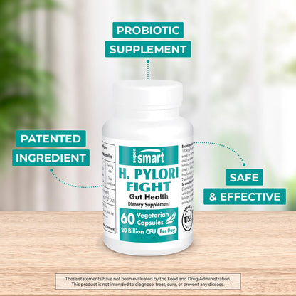 Supersmart - H. Pylori Fight Natural Treatment 20 Billion CFU per Day (Probiotic Lactobac