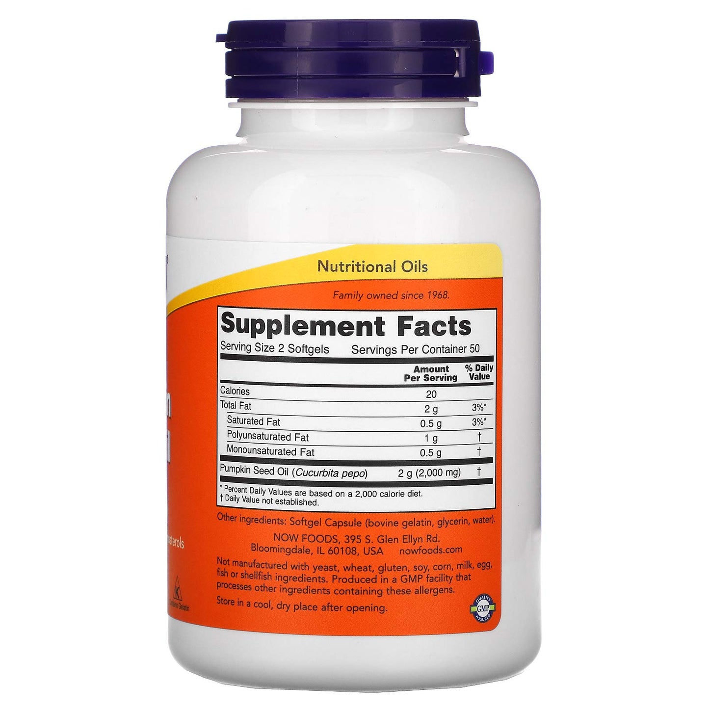 NOW Supplements, Pumpkin Seed Oil 1000 mg with Essential Fatty Acids and Phytosterols, Cold Pressed, 200 Softgels