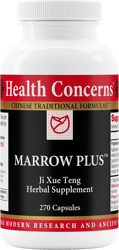 Health Concerns Marrow Plus – Bone Marrow & Blood Generation Herbal Supplement – Chinese Herbal Formula for Anemia, & Circulation Support – Astragus, Salvia, & Tangerine Extracts – 270 Capsules