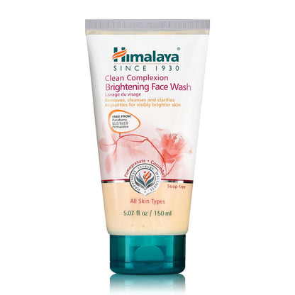 Himalaya Clean Complexion Brightening Face Wash for Bright Clean Skin, For All Skin Types, Free from Parabens, SLS, and Phthalates, 150 ml (5.07 oz)
