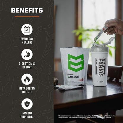 MTN OPS Daily Greens Superfood Powder Stick Packs, Raspberry