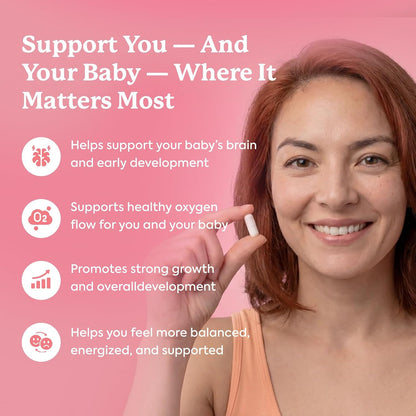 Prenatals Multivitamin for Women – with Iron – Family Planning & Pregnancy | Prenatal Vitamins With DHA, Folate & Gentle Chelated Minerals, 60 Capsules