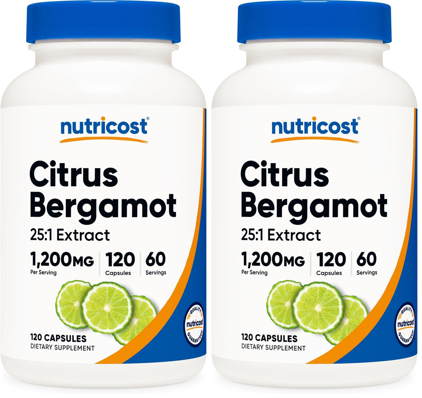 Nutricost Citrus Bergamot Capsules 1,200mg, 120 Capsules, 60 Servings | 25:1 Bergamot Extract, Gluten Free, Vegan, GMO-Free