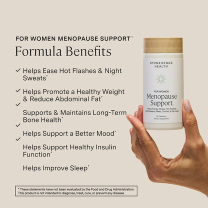 Stonehenge Health for Women Menopause Support for Peri + Menopause + Post - Mood, Energy, Stress, Hot Flashes, Night Sweats, Sleep & Cortisol, Chromax Chromium, Vitamin D3, KSM-66 Ashwagandha (3 Pack)