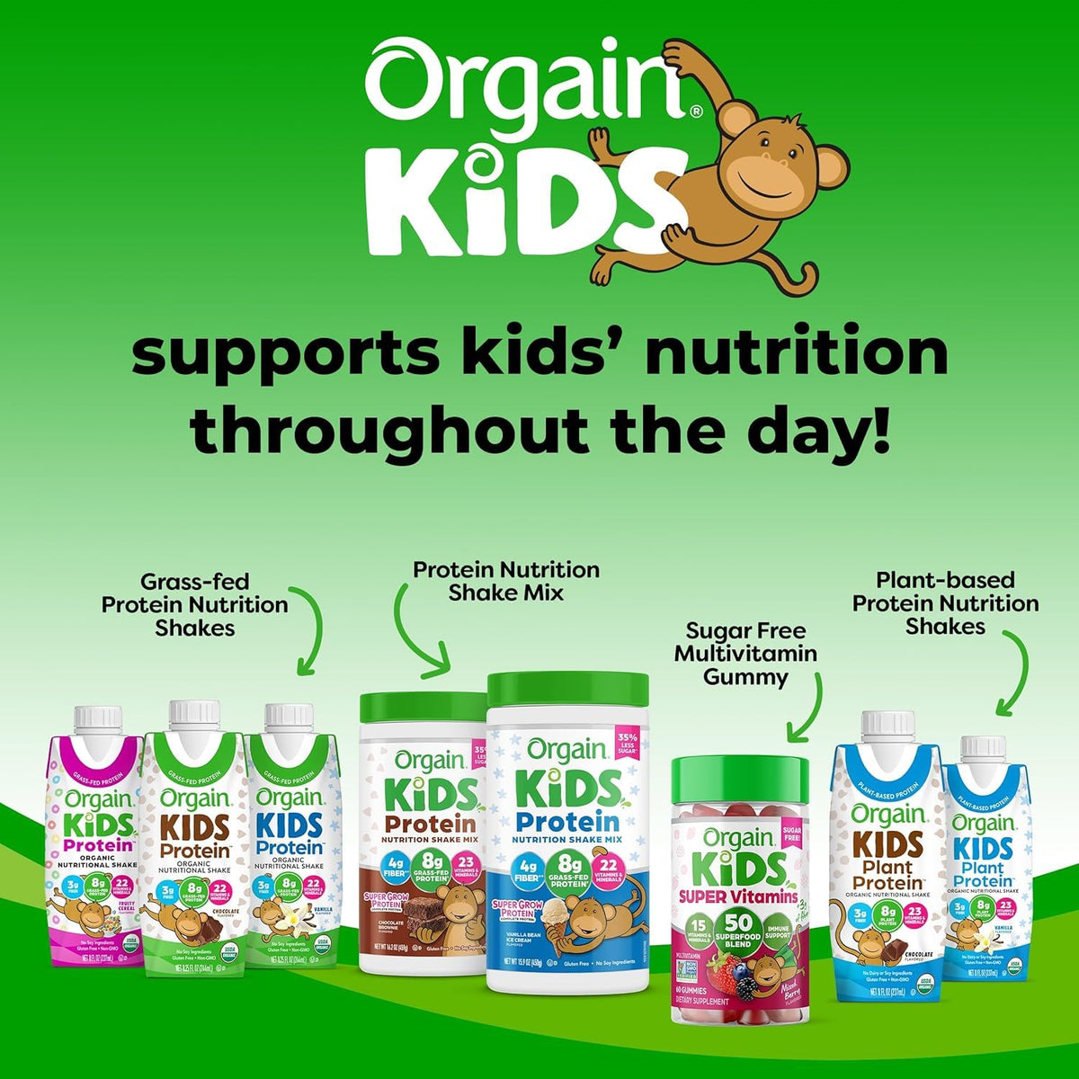 Orgain Organic Kids Nutritional Protein Shake, Fruity Cereal - Kids Snacks with 8g Dairy