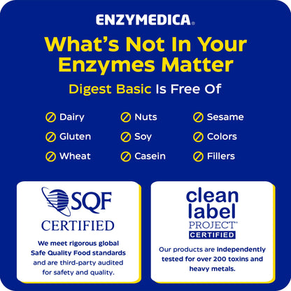 Enzymedica Digest Basic - Helps Gas & Bloating - 180 Caps