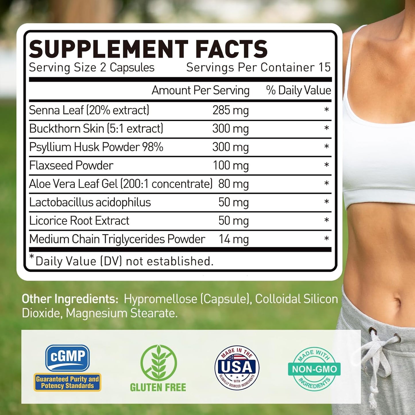 Super Colon Cleanse Detox Supplement with Senna Leaf, Psyllium Husk & Probiotics – Supports Bloating Relief & Gut Health, 30 Capsules (15 Servings)