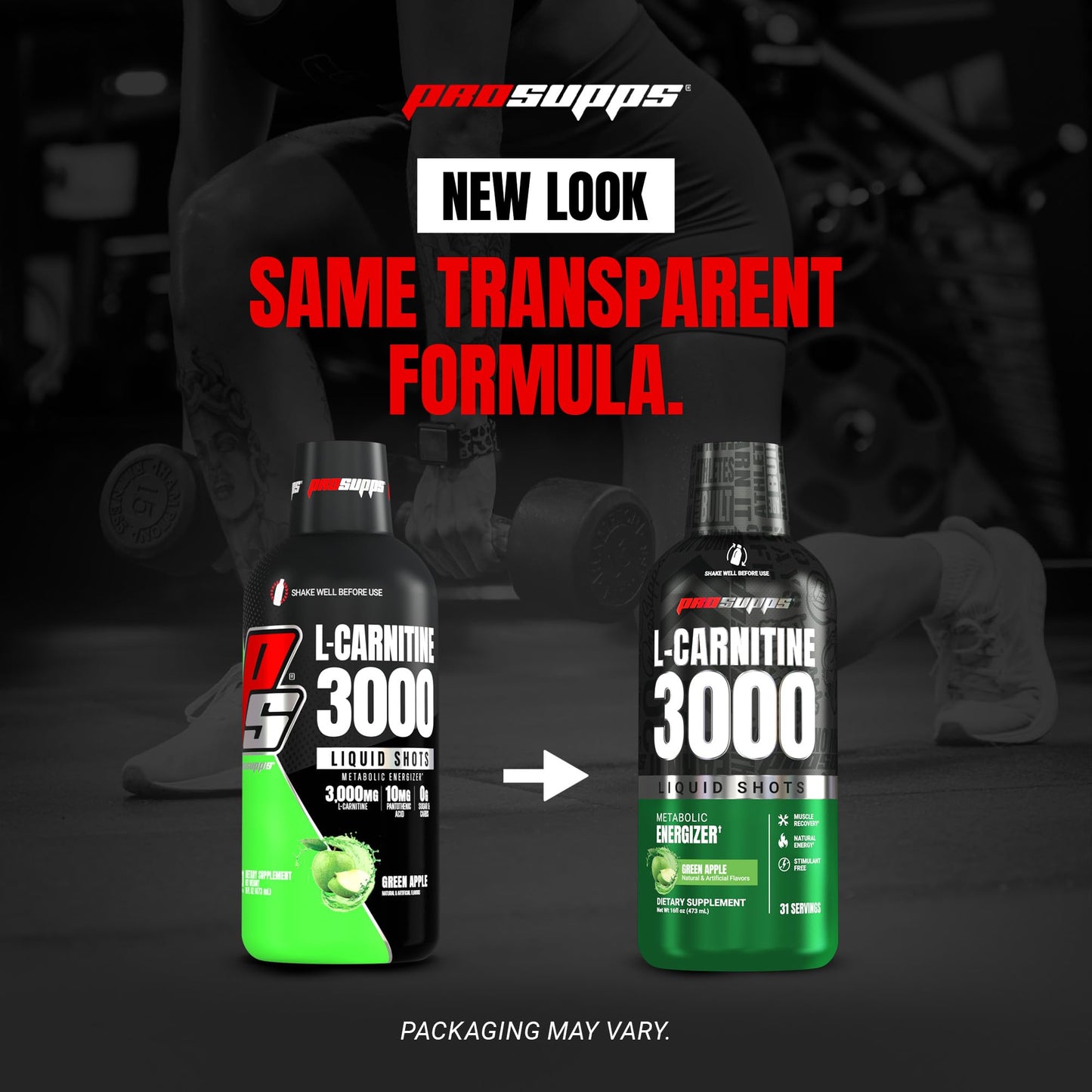 ProSupps L-Carnitine Liquid 3000, Stimulant-Free Liquid Shots for Men & Women - Clean Workout Drink for Energy, Performance & Muscle Recovery - No Sugar, No Carbs - 31 Servings, Berry