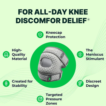 Wellnee Knee Brace with Silicone Padding - Wellknee Compression Sleeve for Men & Women - Joint Support that Massages & Boosts Circulation During Walking, Running & Exercise