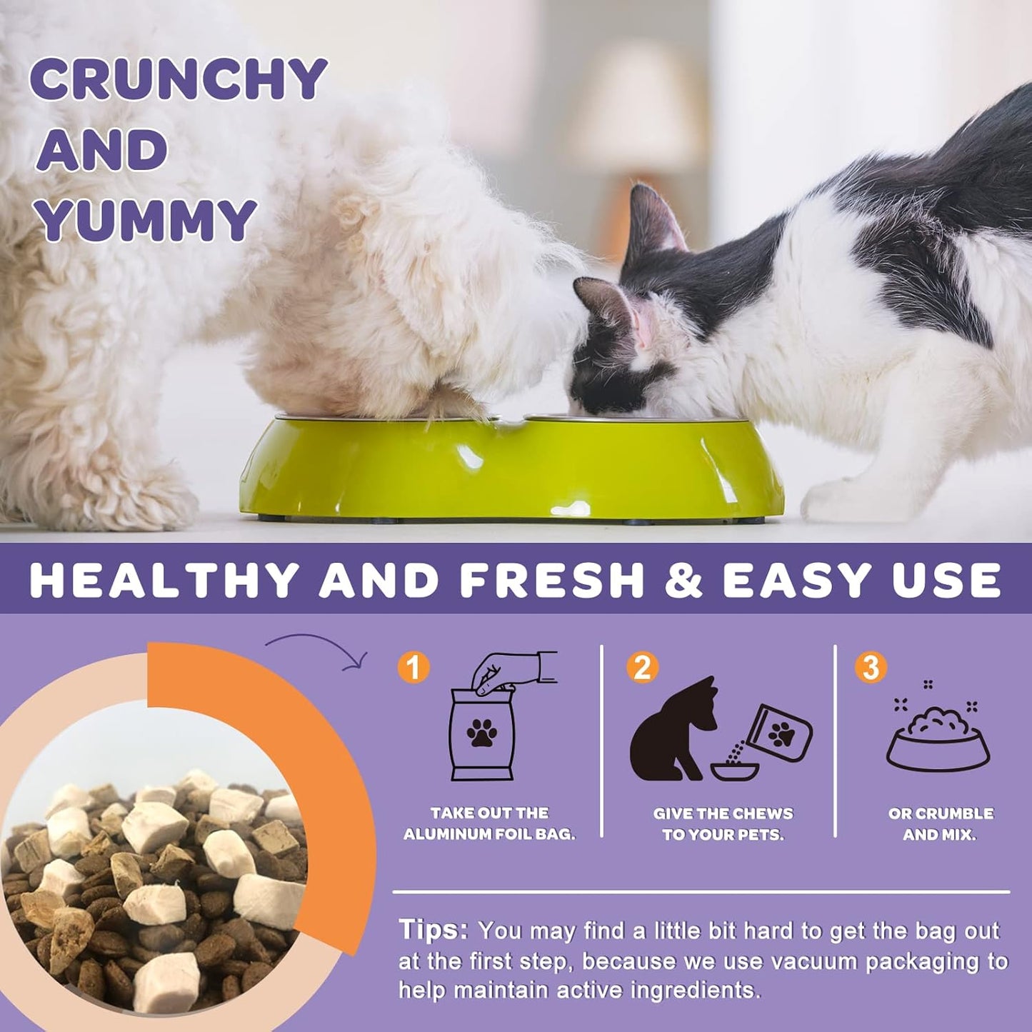 NATURE TARGET 6 Billion Freeze Dried Probiotics for Dogs, 120 Bites | With Prebiotics & Enzymes, Vitamins & Omega 3, Support Digestive & Gut Health, Itch Relief, Reduce Diarrhea
