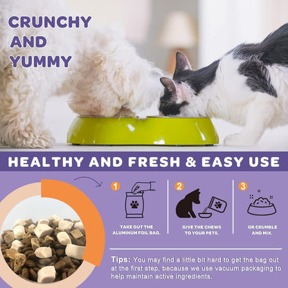 NATURE TARGET 6 Billion Freeze Dried Probiotics for Dogs, 120 Bites | With Prebiotics & Enzymes, Vitamins & Omega 3, Support Digestive & Gut Health, Itch Relief, Reduce Diarrhea