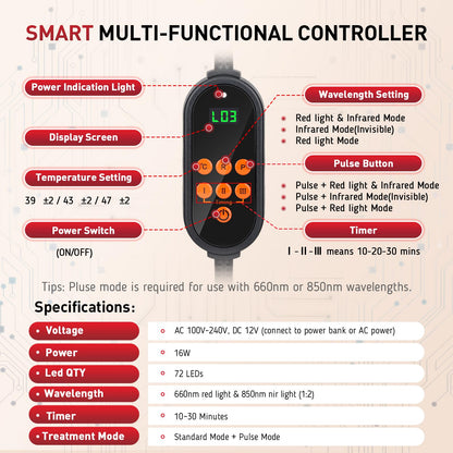 Red Light Therapy for Knee, 660nm Red Light and 850nm Near Infrared Light Therapy Device