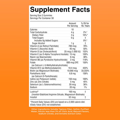 MaryRuth's Multivitamin + Hair Growth Gummies | with Lustriva® | Biotin 10000mcg | B Vitamins | Formulated for Thicker Hair, Wrinkles, Fine Lines, Skin Care | Ages 18+ | 30 Servings