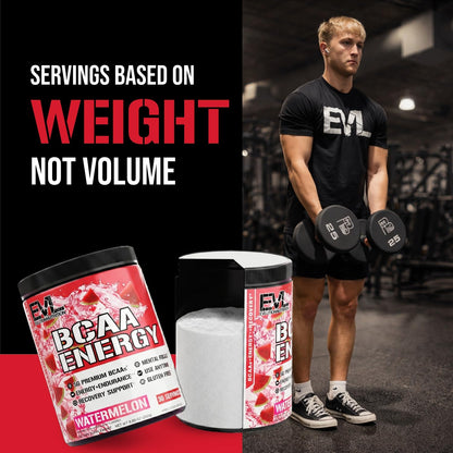 Evlution EVL BCAAs Amino Acids Powder - BCAA Energy Pre Workout Powder for Muscle Recovery Lean Growth and Endurance - Rehydrating Post Workout Recovery Drink with Natural Caffeine - Pink Lemonade