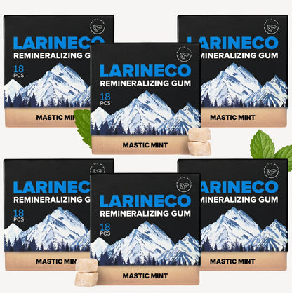 Larineco Remineralizing Gum with Nano Hydroxyapatite & Xylitol – Sugar-Free Xylitol Gum – Plastic-Free, Dye-Free, Aspartame-Free – Natural Base – 36 Pieces, Mastic Mint