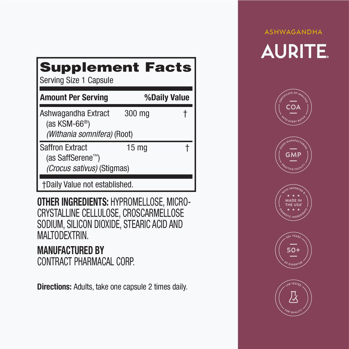 Saffron 30mg Mood Memory Support Supplement 60 Count