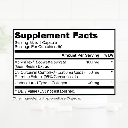 Pure Therapro Rx Boswellia, Curcumin, & Type II Collagen Joint Health Supplement | Made in the USA | Joint Care 30 Capsules, 1-Month Supply