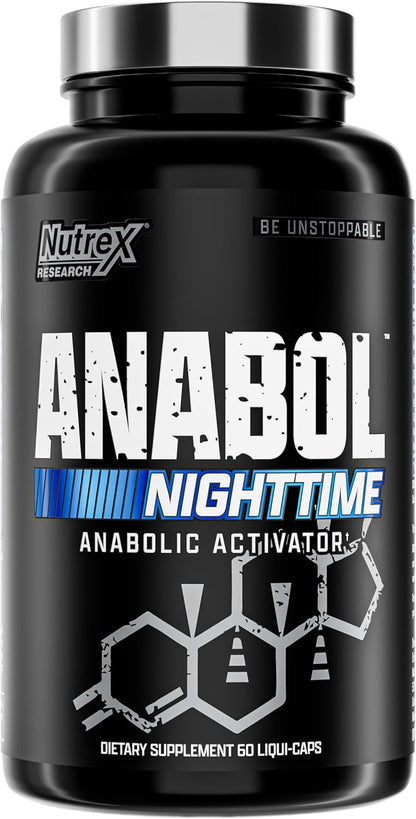 Nutrex Research Anabol Nighttime Sleep Support Supplement and Anabolic Muscle Builder for Men Post Workout Recovery Strength and Muscle Growth Capsules Count 60