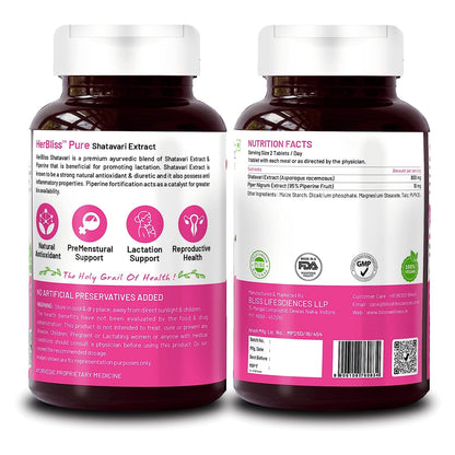 Sheltr Organic Shatavari Biopiperine | Women Health | Lactation Support Immunity Booster Menopause