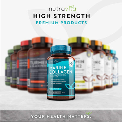 Marine Collagen 1000mg - 60 Capsules of Superior Type 1 Hydrolysed Collagen