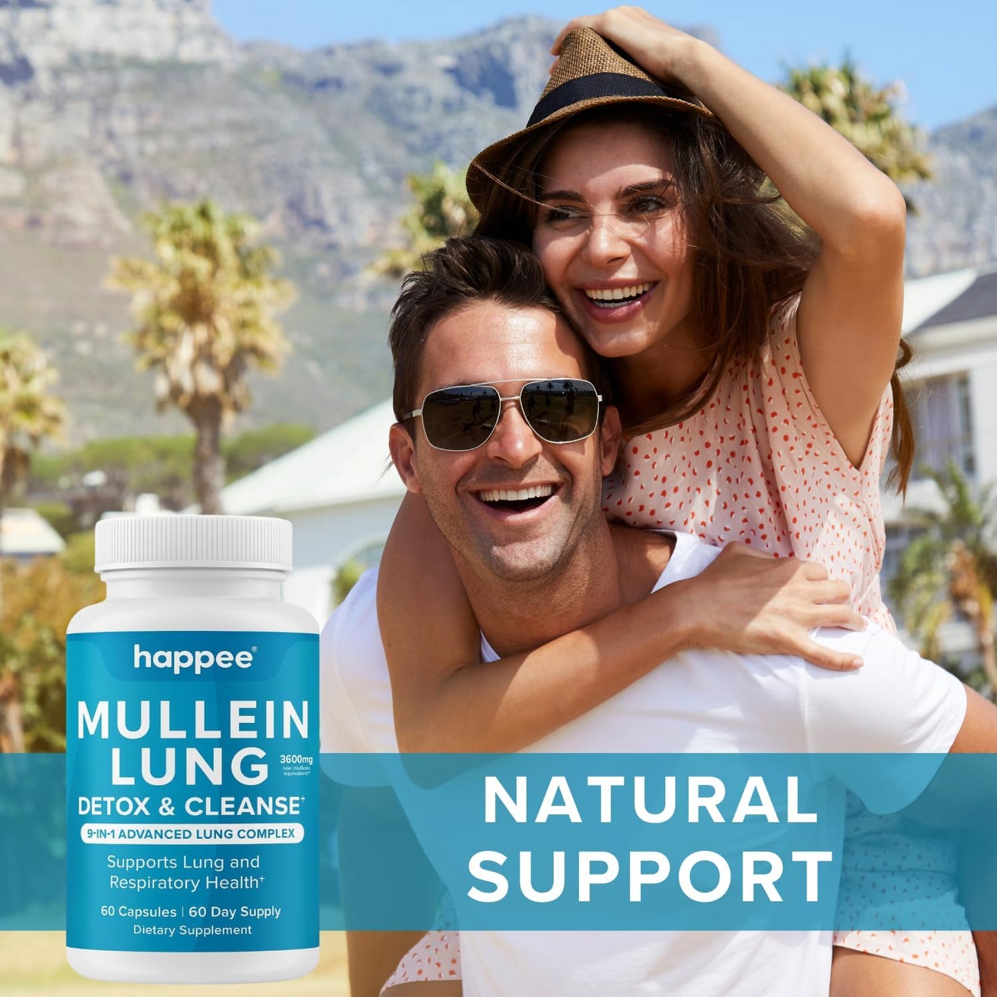 Mullein Leaf Extract for Lung Detox & Cleanse - Natural Lung Cleanse for Smokers - 9-in-1 Lung Health Supplement with Marshmallow Root, Echinacea, Licorice & More – 60 Capsules