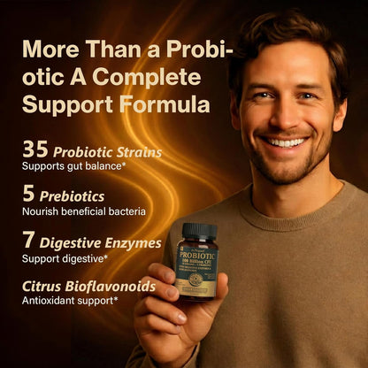 Probiotics with Prebiotics for Men and Women - 35 Strains Probiotics 100 Billion CFU for Gut & Digestive Health, Vegan Acidophilus Probiotic Supplement, Non-GMO Raw Probiotic 60 Capsules