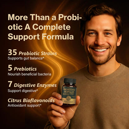 Probiotics with Prebiotics for Men and Women - 35 Strains Probiotics 100 Billion CFU for Gut & Digestive Health, Vegan Acidophilus Probiotic Supplement, Non-GMO Raw Probiotic 60 Capsules