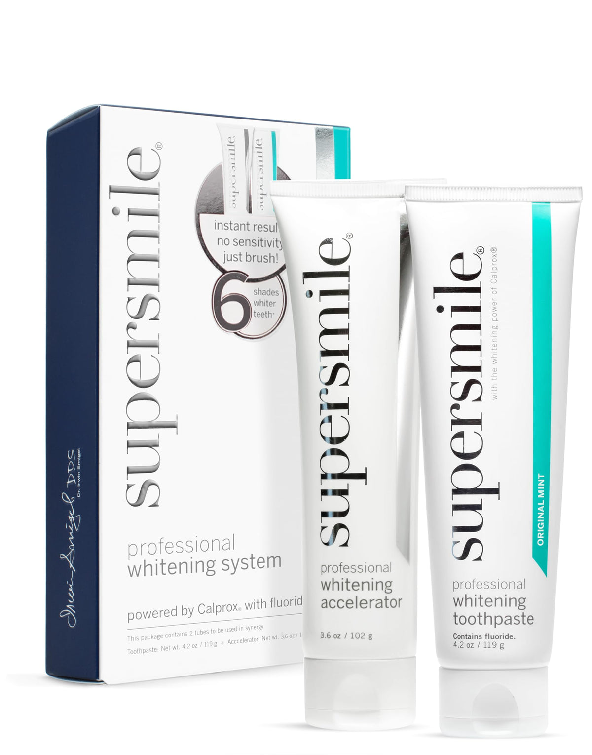 Supersmile Whitening System, Toothpaste + Accelerator, Original Mint