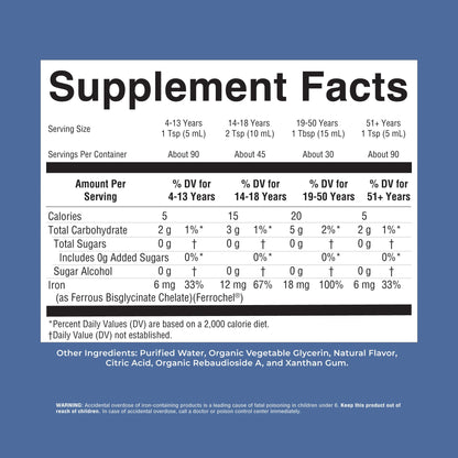 MaryRuth’s Liquid Iron | Iron Supplement for Women Men & Kids | Red Blood Cell Formation | Oxygen Support | Energy Metabolism | Ages 4 & Up | Sugar Free | Vegan | Non-GMO | Gluten Free | 15.22 Fl Oz