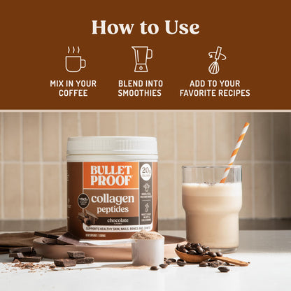 Bulletproof Unflavored Collagen Peptides Powder, 20g Grass-Fed Collagen Protein and Amino Acids for Skin, Bones and Joints, 17.6 Ounces