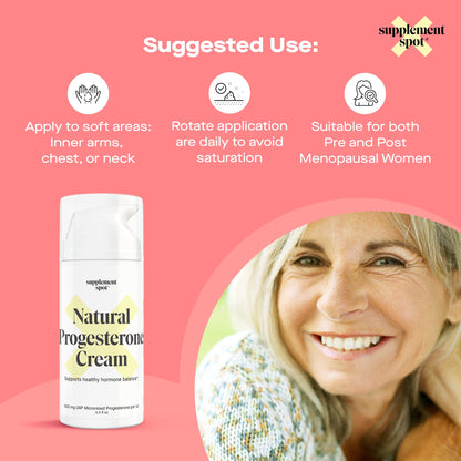 Supplement Spot Natural Progesterone Cream for Women – Micronized Bioidentical Progesterone Cream