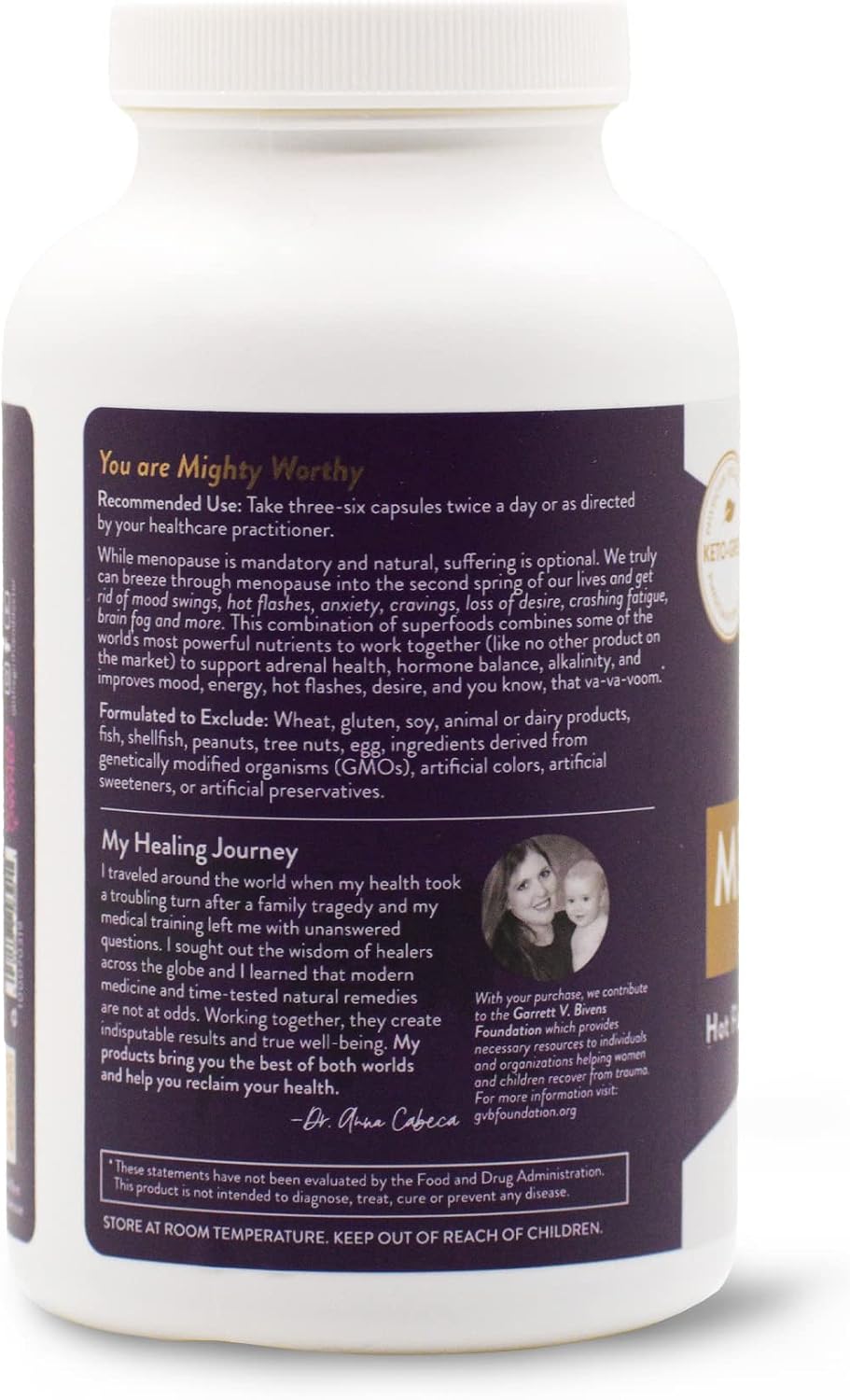 Menopause Support Capsules by Dr. Anna Cabeca – Plant-Based Supplement with Maca, Ashwagandha, and Adaptogens for Mood, Energy & Hormone Balance – 180 Capsules
