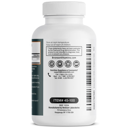 Bronson Vitamin C 500 mg Immune & Antioxidant Support, Non-GMO, 250 Tablets | Daily Vitamin C Replenishment, Vegetarian Formula, Gluten-Free & Soy-Free
