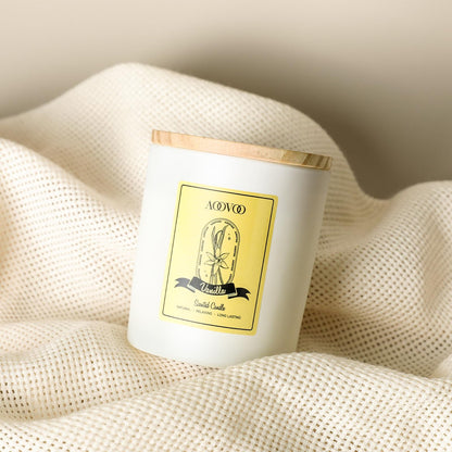 Vanilla Soy Candles Gift for Women - Aromatherapy Candle with Crystals Inside, 10oz Natural Soy Wax Candles