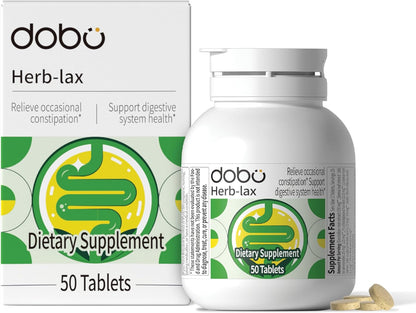 DOBO Senna Laxative Tablets for Constipation Relief,Gentle Herbal Lax | Stool Softener with Overnight Relief, Natural Formula,50 Count