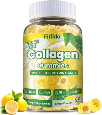 Collagen Gummies 1500mg, Multi Collagen Types I, II, III, 60 Count | Multi Collagen Types I II III V X, Daily Beauty, Skin Hair & Nails Support, Biotin 2500mcg, Vitamin C, Sugar Free