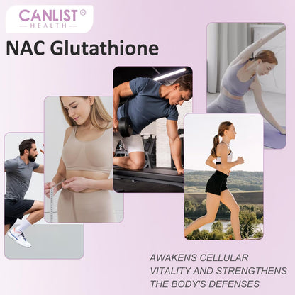 CANLIST NAC Supplement (N-Acetyl Cysteine) 600mg with Glutathione 400mg, Enhanced Absorption for Liver Health, Antioxidant Support & Detox, Non-GMO, Gluten Free, 90 Veggie Capsules