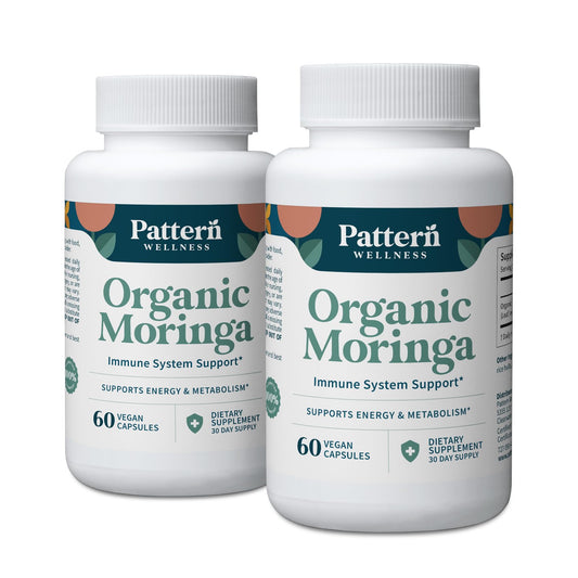 Pattern Wellness Organic Moringa Oleifera Supplement – Antioxidant Support & Cell Function – Whole Leaf Complete Formula – Vegan, Non-GMO– 60 Capsules