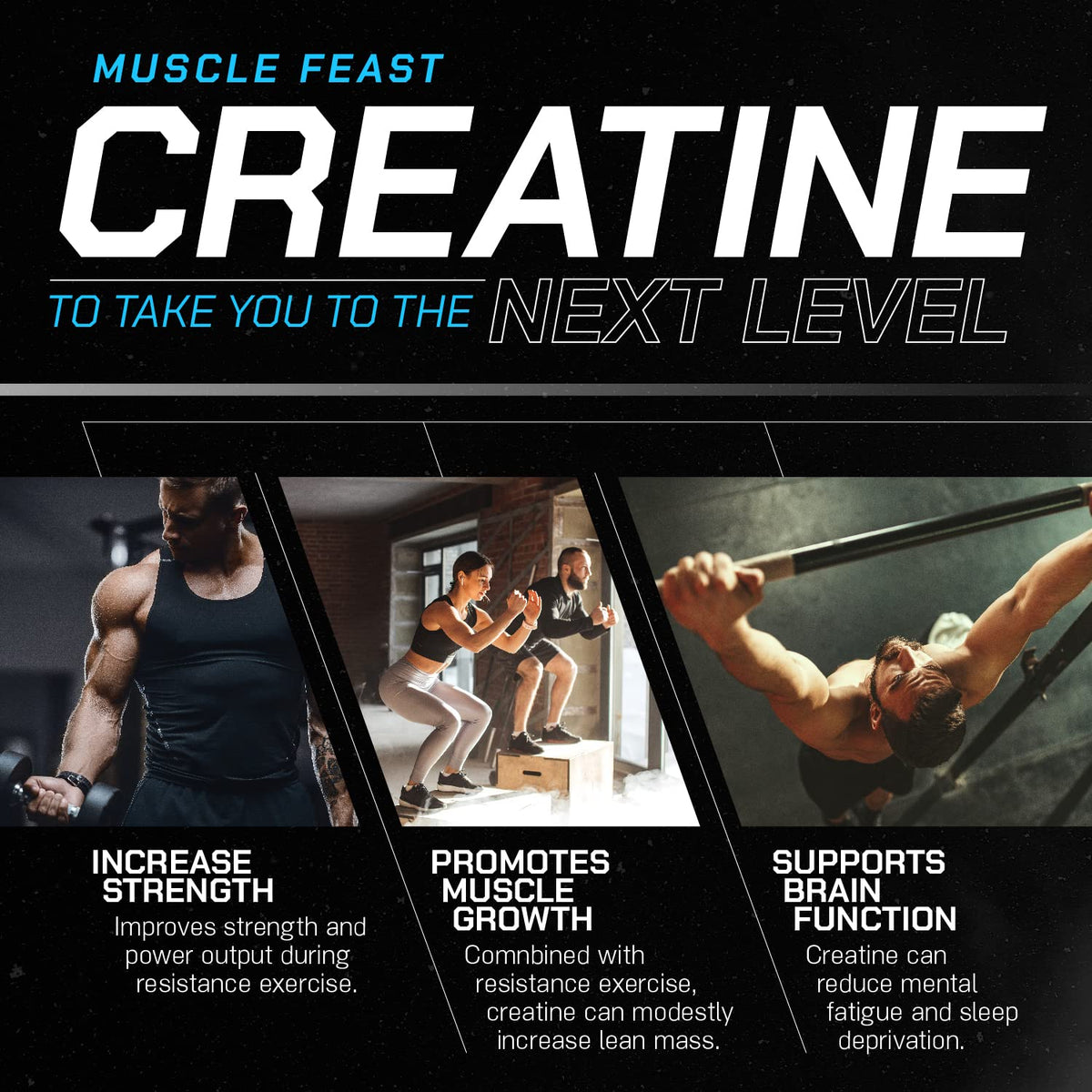 Muscle Feast Creapure Creatine Monohydrate Powder, Vegan Keto Friendly Gluten-Free