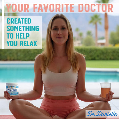 Zenbliss Calming Magnesium Drink Mix for Relaxation & Muscle Comfort – Magnesium Powder Supplement for Stress Support – By Dr. Danielle
